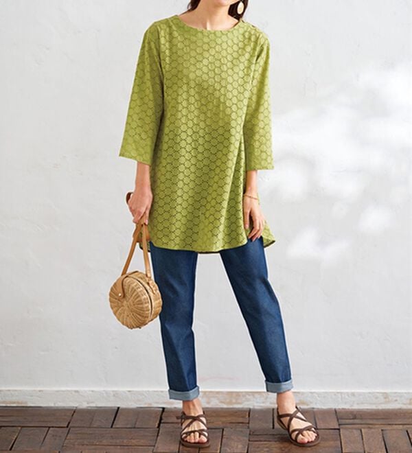 BELLUNA（ベルーナ）の「＜＆ｃｏｃｏｃｈｉ＞チュニックの下にはくゆるパンツ（フルレングスパンツ）」｜詳細画像