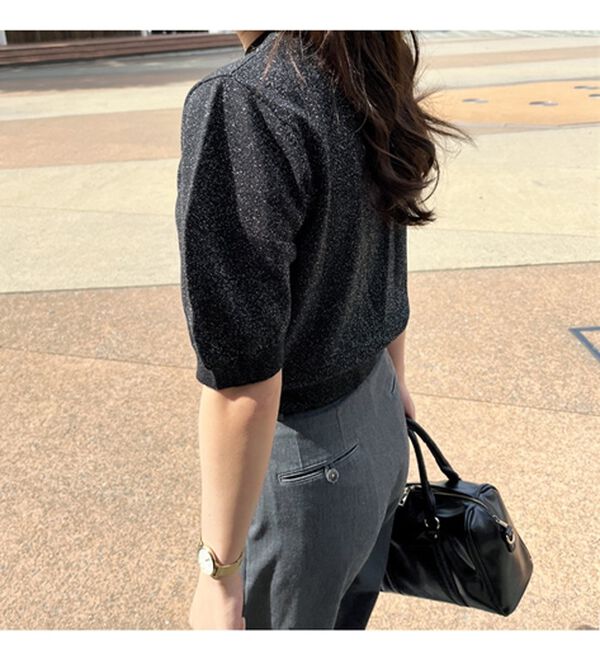 GeeRA（ジーラ）の「ラメパフスリーブニット（ニット・セーター）」｜詳細画像