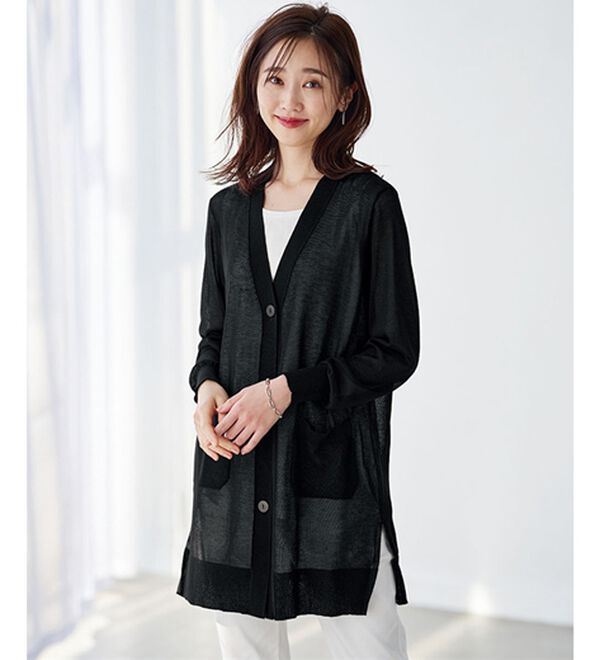 BELLUNA（ベルーナ）の「ＩＣＥＣＬＥＡＮｌｉｇｈｔ！多機能素材ニットカーディガン（ニットカーディガン）」｜黒