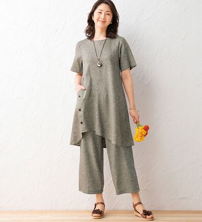 ルフラン（ルフラン）の「麻綿デザインスーツ＜アネモ＞（セットアップ）」