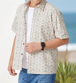 「国産　粋な大人の京染和柄シャツ（メンズシャツ）」｜詳細画像