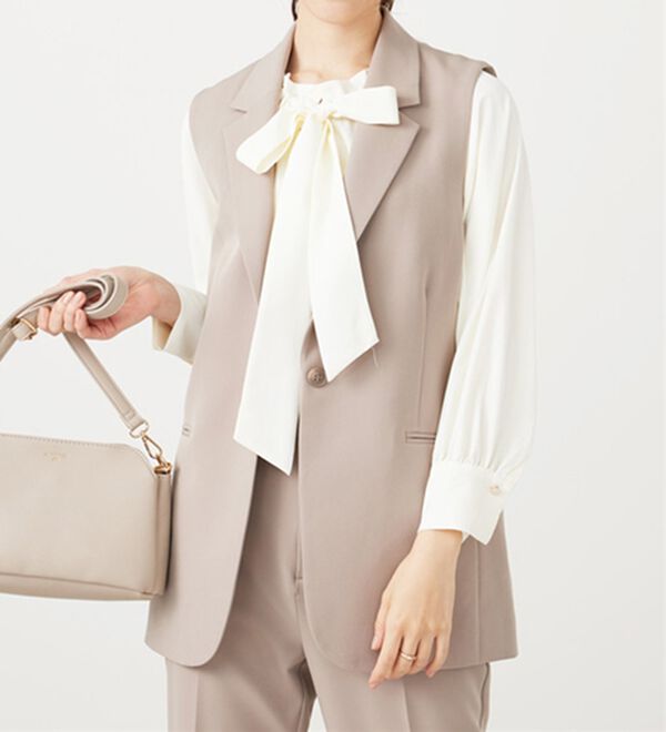 BELLUNA（ベルーナ）の「着脱楽々！フリル衿ボウタイブラウス（ブラウス）」｜詳細画像