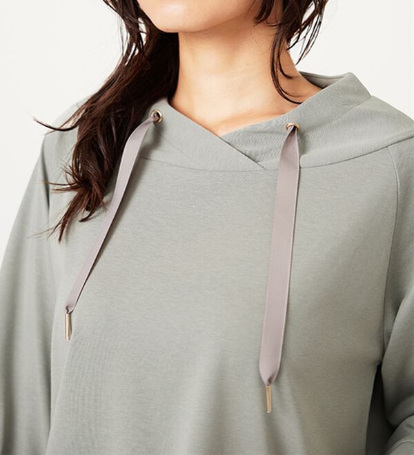 BELLUNA（ベルーナ）の「ヒンヤリ綿混ワイドネックプルオーバー（カットソー）」｜詳細画像