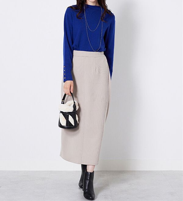 BELLUNA（ベルーナ）の「ボーダージャカードナロースカート（ロングスカート）」｜詳細画像