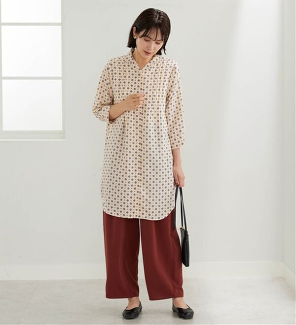 BELLUNA（ベルーナ）の「ジョーゼット素材ピンタック使いワンピース（その他ワンピース）」｜詳細画像