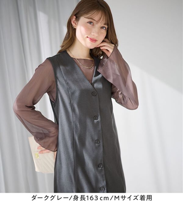 alotta（アロッタ）の「大人上品フレアジレワンピース（ジャンパースカート）」｜詳細画像