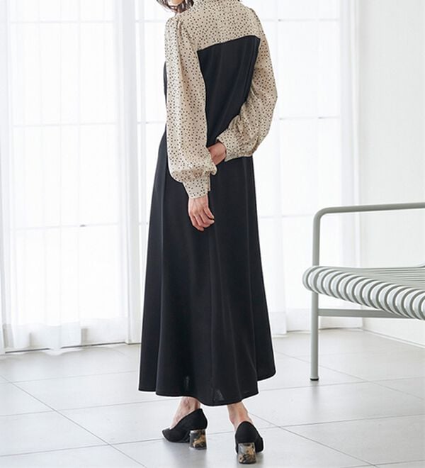 RANAN（ラナン）の「ボウタイデザインドッキングワンピース（ドッキングワンピース）」｜詳細画像