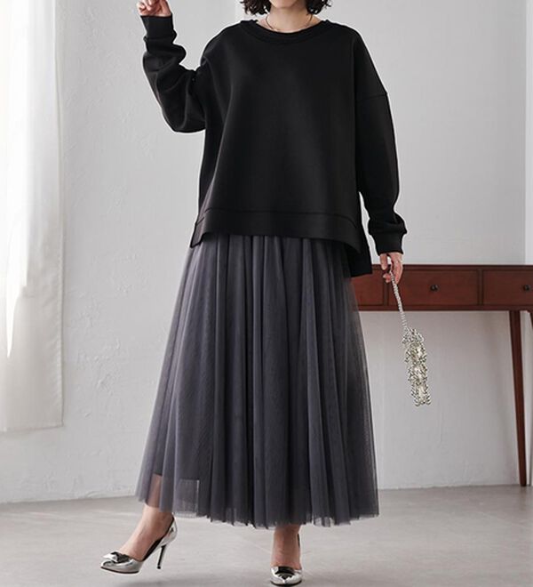 RANAN（ラナン）の「＜ＨＳ＞編立衿ポイントきれいめスウェット（カットソー）」｜詳細画像