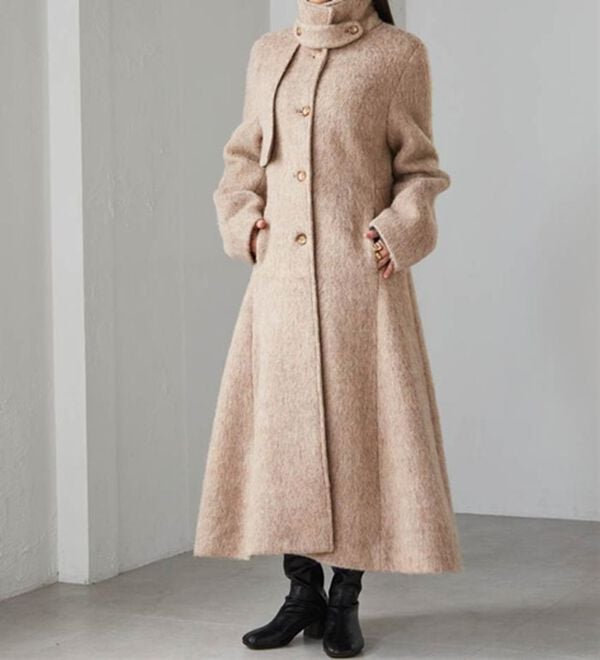 RANAN（ラナン）の「2WAYフレアーステンカラーシャギーコート（ロングコート）」｜詳細画像