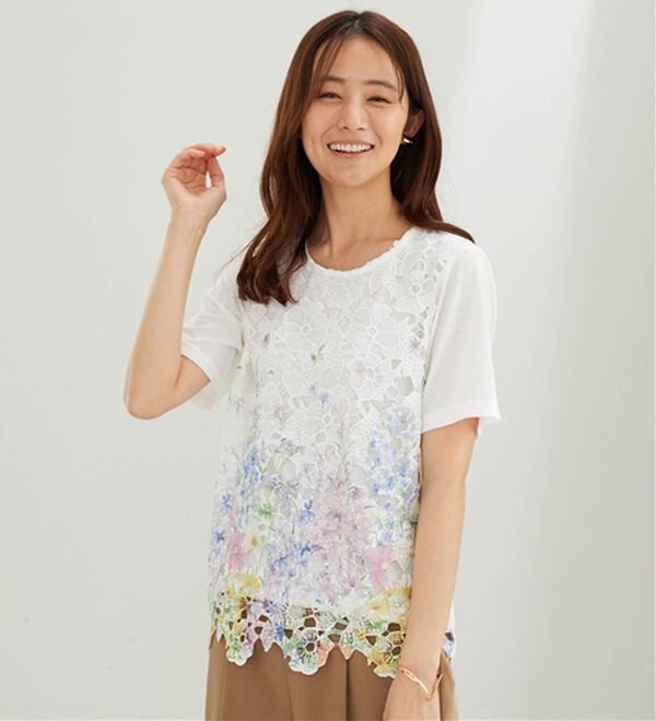 BELLUNA（ベルーナ）の「彩り花柄レースカーディガンアンサンブル（アンサンブル）」｜詳細画像