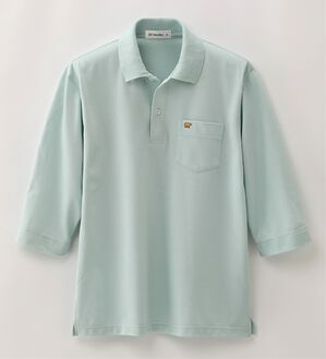 「＜ゴールデンベア＞上質国産ポロシャツ　選べる袖丈（半袖・７分袖）（メンズシャツ）」｜ミント(7分袖)