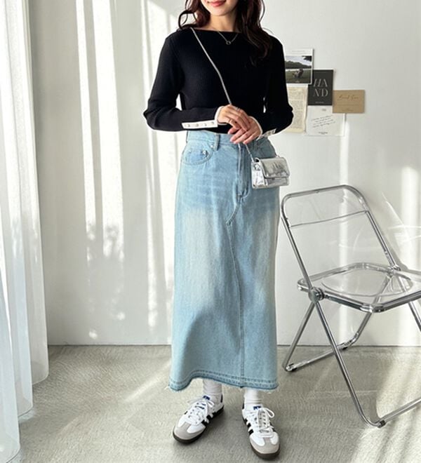 GeeRA（ジーラ）の「袖口ボタン配色ボートネックリブニット（ニット・セーター）」｜詳細画像