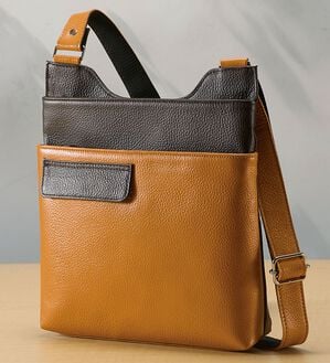 「＜日本製＞姫路レザースマホポケット付ショルダー（メンズショルダーバッグ）」｜詳細画像
