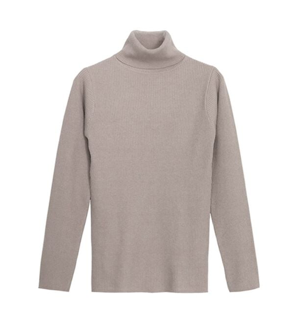 Pierrot（ピエロ）の「肌触りなめらかリブタートルネックニット（ニット・セーター）」｜詳細画像