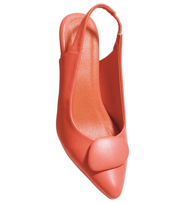RANAN（ラナン）の「モチーフデザインバックストラップパンプス（パンプス）」｜オレンジ