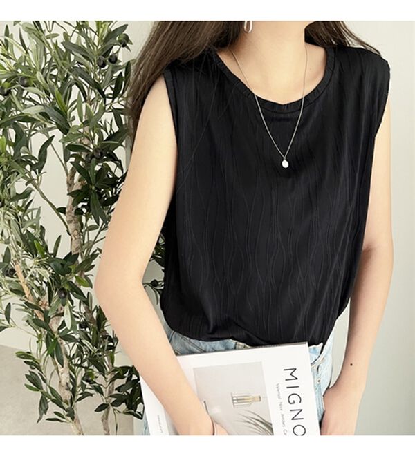 GeeRA（ジーラ）の「カットジャガードフレンチスリーブＴシャツ（カットソー）」｜詳細画像