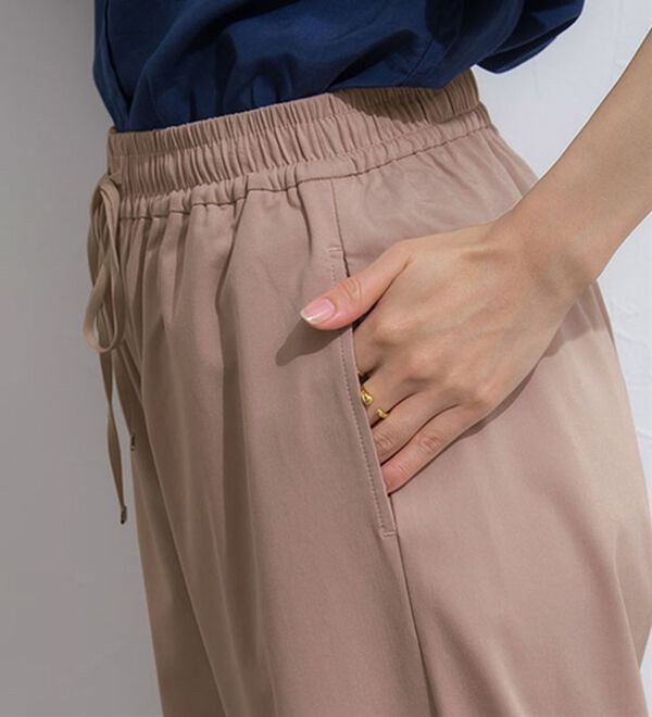 Pierrot（ピエロ）の「【選べる丈】ストレッチツイルワイドパンツ（ワイドパンツ・ガウチョ）」｜詳細画像