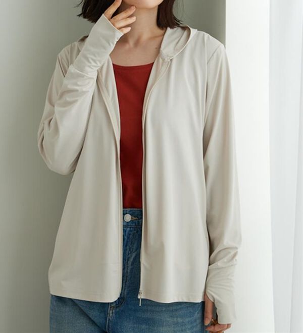 BELLUNA（ベルーナ）の「【接触冷感/UV対策/軽量】ヒンヤリ＆UV対策軽量パーカー（パーカー）」｜詳細画像