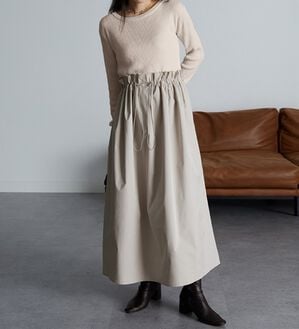 RANAN（ラナン）の「ドロストニットドッキングワンピース（ドッキングワンピース）」｜アイボリー