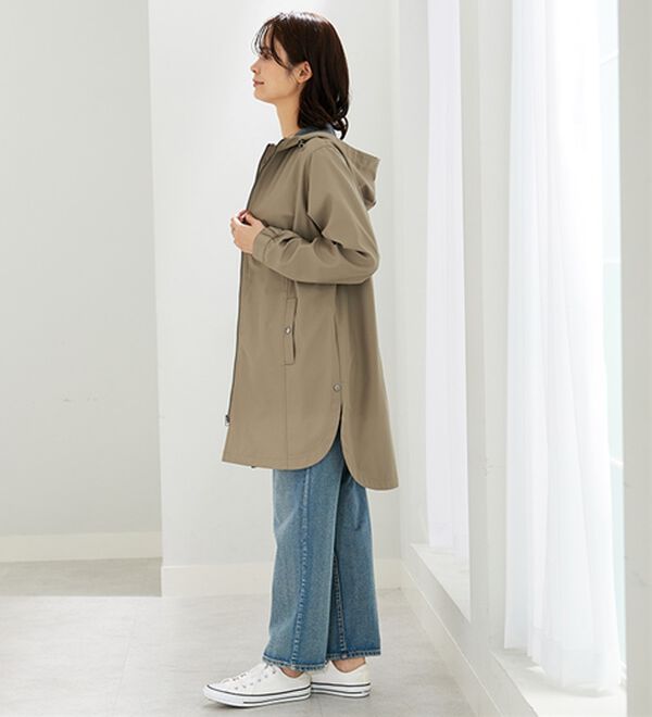 BELLUNA（ベルーナ）の「はっ水加工ボンディング素材ロング丈パーカー（ハーフコート）」｜詳細画像