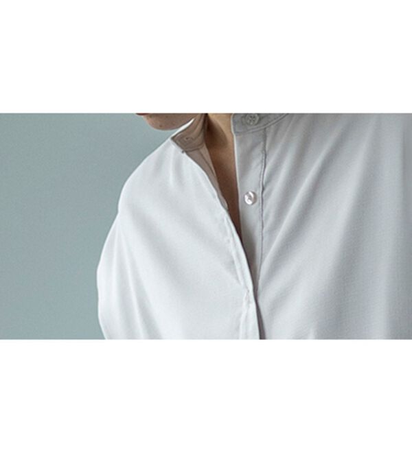 BELLUNA（ベルーナ）の「麻調素材レイヤード風ロングシャツ（シャツワンピース）」｜詳細画像