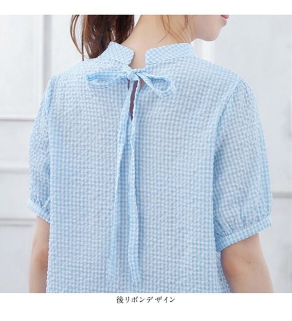 alotta（アロッタ）の「ギンガムチェックパフ袖ブラウス（ブラウス）」｜詳細画像