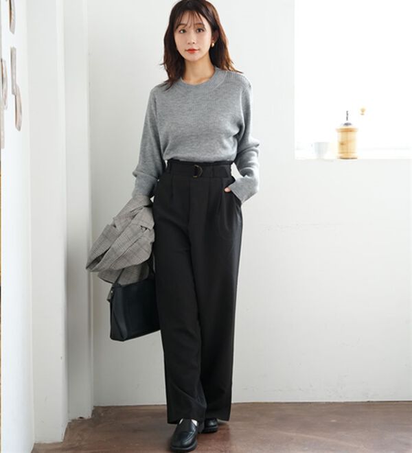 A HAPPY MARILYN（アハッピーマリリン）の「【ＬＬ～６Ｌ】＜新色追加＞Ｔシャツ感覚で着れるカメレオン級の着回しが叶うリブニット（ニット・セーター）」｜詳細画像