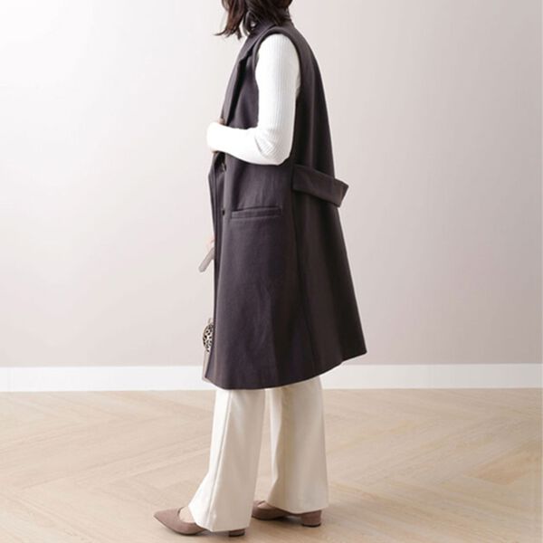 BELLUNA（ベルーナ）の「ウール調素材ロングジレ（ジレ）」｜詳細画像