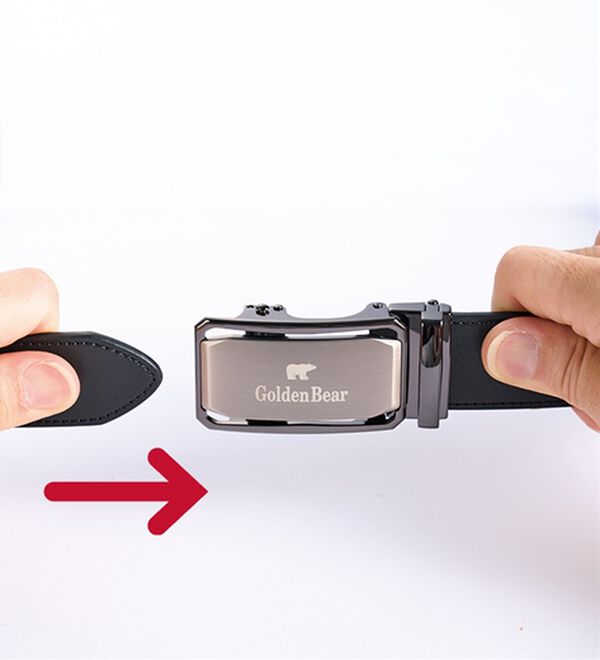 「【２本組】＜ゴールデンベア＞秒で着脱！ラクラク快適ベルト（メンズベルト）」｜詳細画像