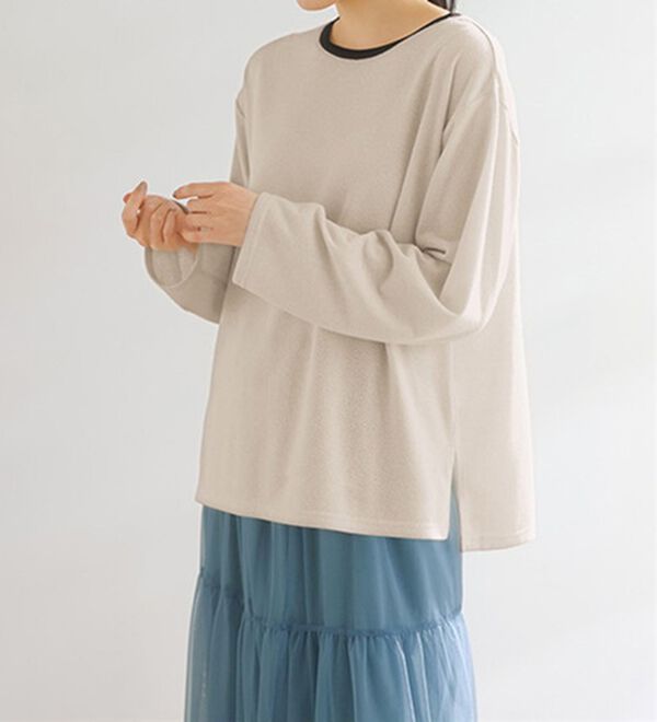 RANAN（ラナン）の「配色使いニットソープルオーバー（カットソー）」｜詳細画像