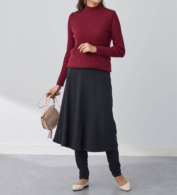 BELLUNA（ベルーナ）の「まるではく毛布！静電防止付レギンス付スカート（フルレングスパンツ）」｜詳細画像