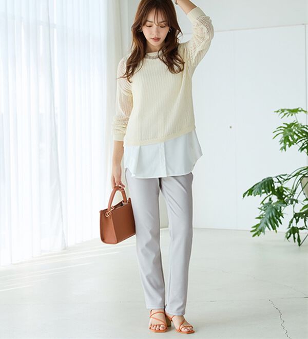BELLUNA（ベルーナ）の「【選べる股下】ジャストフィットらくらくパンツ（フルレングスパンツ）」｜詳細画像
