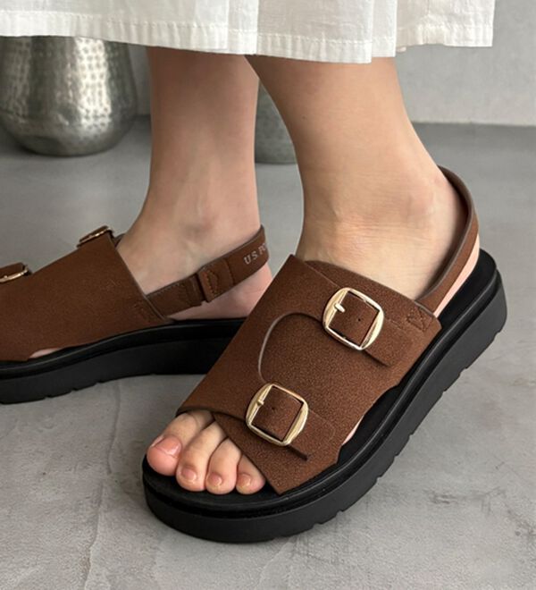 GeeRA（ジーラ）の「【ＵＳ．ＰＯＬＯ．ＡＳＳＮ】バックルデザインサンダル（サンダル・ミュール）」｜詳細画像