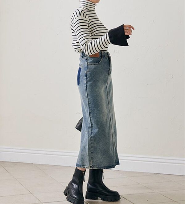 RANAN（ラナン）の「＜ムースタッチ＞洗える！バイカラータートルリブニット（ニット・セーター）」｜詳細画像