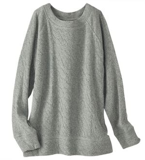 BELLUNA（ベルーナ）の「綿１００％柔らか接結プルオーバー（カットソー）」｜杢グレー