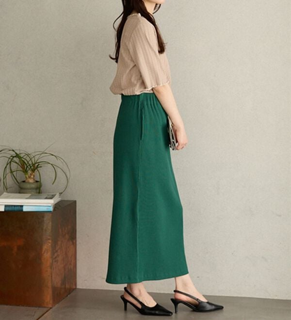 GeeRA（ジーラ）の「配色メロー５分袖表面感カットソー（カットソー）」｜詳細画像