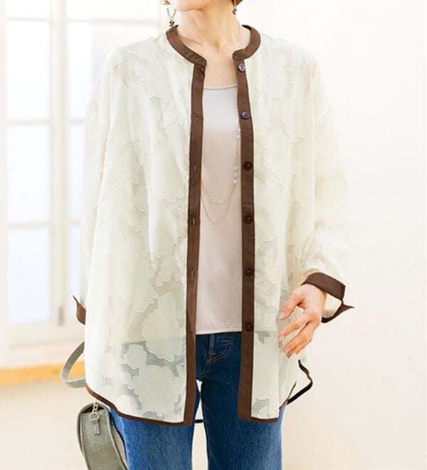 ルフラン（ルフラン）の「シアー素材のブラウスジャケット（シャツ）」｜詳細画像