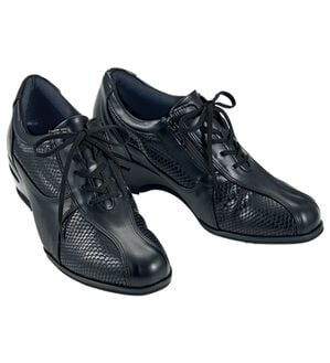 ルフラン（ルフラン）の「時見さんの５Ｅ型押美脚ウォーキング（スニーカー）」｜ブラック