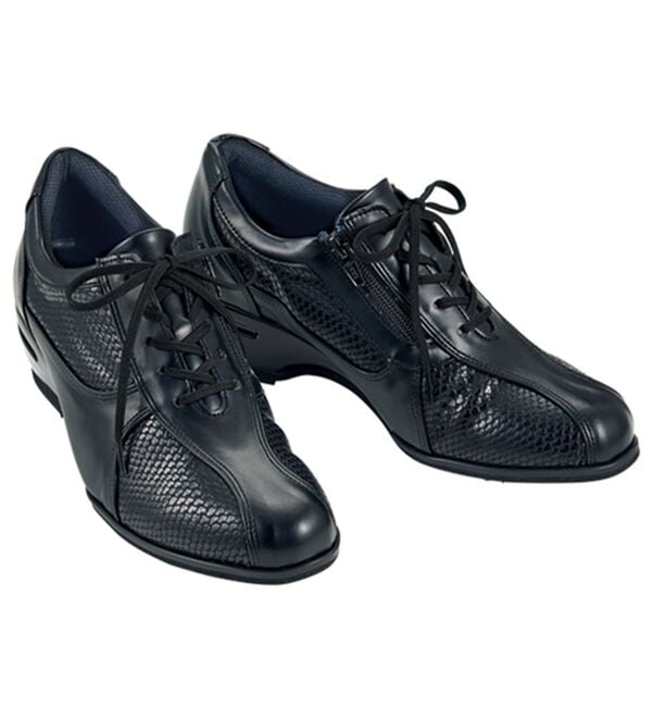 ルフラン（ルフラン）の「時見さんの５Ｅ型押美脚ウォーキング（スニーカー）」｜ブラック