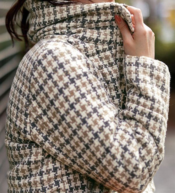 ボリューム衿ツイード調中わたジャケット - ベルーナ【公式】