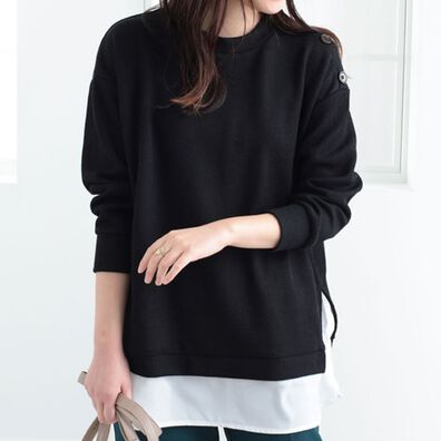 BELLUNA（ベルーナ）の「肩ボタン布帛切替チュニック（チュニック）」