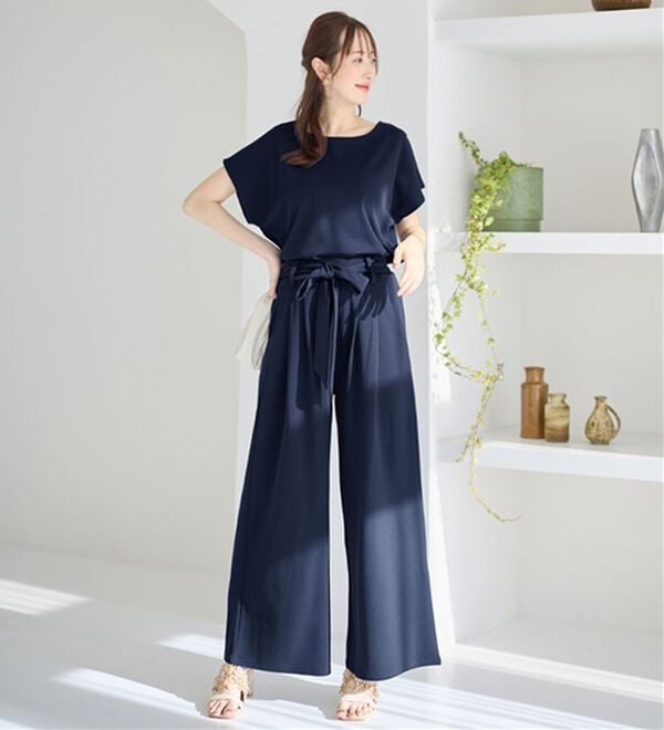 alotta（アロッタ）の「【２点セット】ひんやり涼しいこなれセットアップ（セットアップ）」｜詳細画像