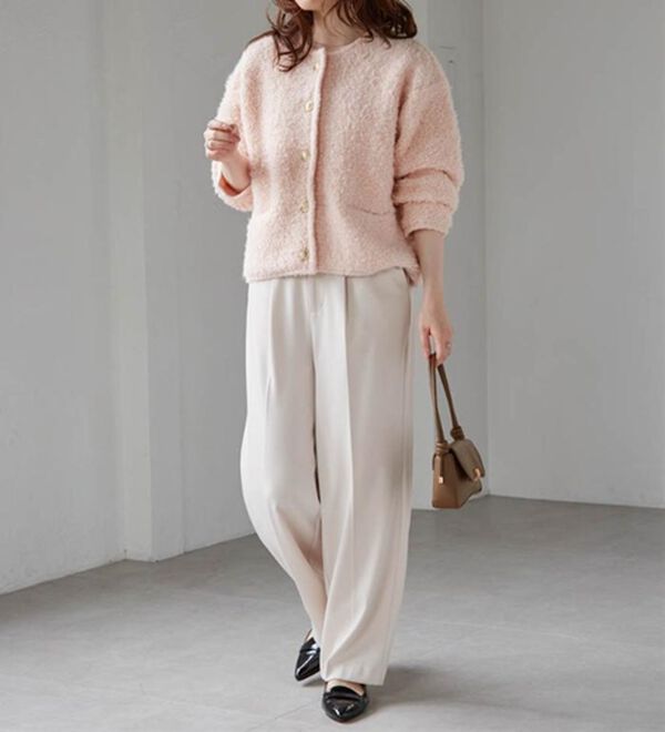 RANAN（ラナン）の「ゴールド調ボタンループ編みニットジャケット（ニットカーディガン）」｜詳細画像