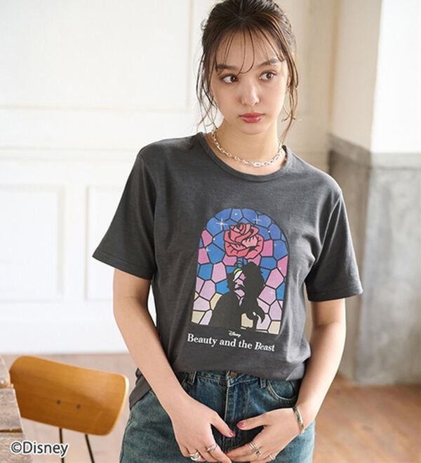 BELLUNA（ベルーナ）の「＜Ｄｉｓｎｅｙ＞キャラクタープリントヴィンテージ風Ｔシャツ（チュニック）」｜詳細画像