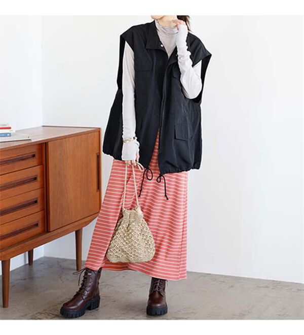 GeeRA（ジーラ）の「スタンドカラーミリタリーベスト（ベスト）」｜詳細画像