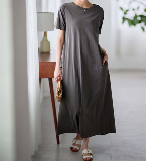 BC＞綿100％ひんやりポケット付マキシワンピース - ベルーナ【公式】