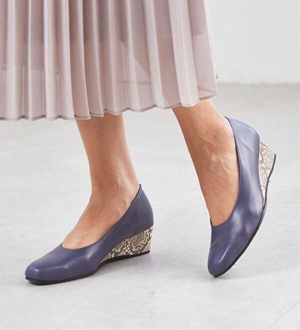 ルフラン（ルフラン）の「４Ｅ牛革お洒落ウェッジパンプス（パンプス）」｜詳細画像