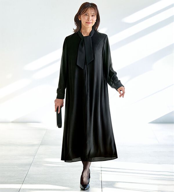 日本製素材！バックプリーツボウタイワンピース - ベルーナ【公式】