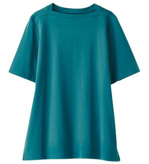 BELLUNA（ベルーナ）の「艶やか綿１００％シンプルプルオーバー（カットソー）」｜アクア