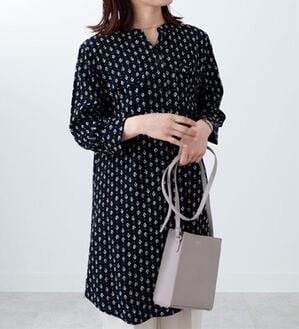 BELLUNA（ベルーナ）の「レーヨンプリントポケット使いワンピース（プリントワンピース）」｜小紋柄